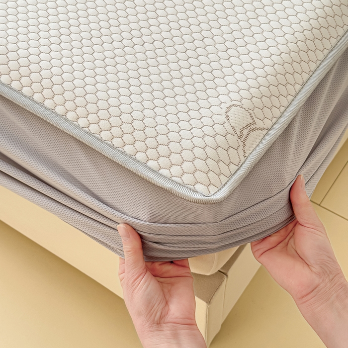 91家纺网 家纺一手货源 找家纺 小萌虎 2025新款冰豆豆凉席 床笠款 咖色