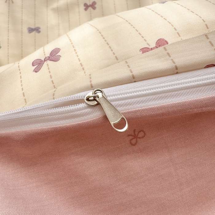 91家纺网 家纺一手货源 找家纺 清雅福 2025全棉13372小清新四件套和单被套早春系列第二批--单被套 糖果蝴蝶结