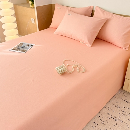 91家纺网 家纺一手货源 找家纺 眠博士2025新款全棉老粗布床单 老粗布床单-月光粉