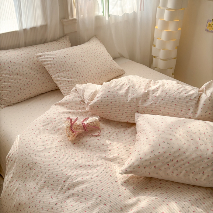 91家纺网 家纺一手货源 找家纺 清雅福 2025全棉13372小清新四件套和单被套早春系列第二批--单被套 朴之风