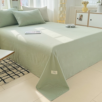 91家纺网 家纺一手货源 找家纺 眠博士2025新款全棉双层纱床单 双层纱床单-暮色绿