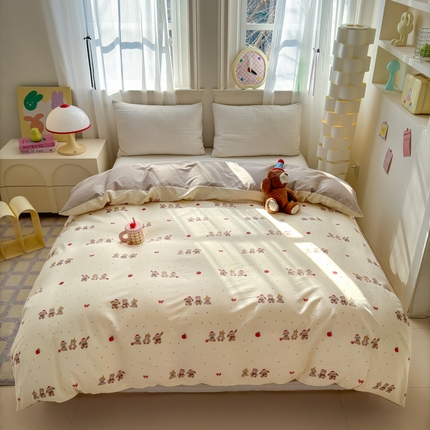 清雅福 2025全棉13372小清新四件套和单被套早春系列第二批--单被套 小美满