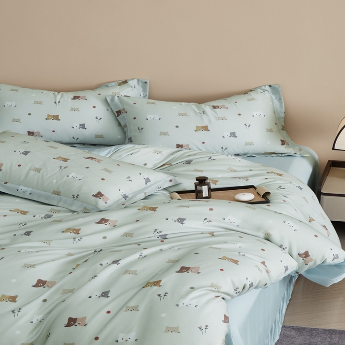 91家纺网 家纺一手货源 找家纺 顾家家居 2025新款莱塞尔数码印花四件套 瑞琦