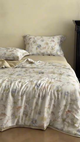 91家纺网 家纺一手货源 找家纺 黛舒家居 2025新款天丝印花夏被四件套 樱岛春漫