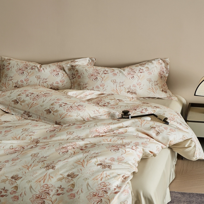 91家纺网 家纺一手货源 找家纺 顾家家居 2026新款莱塞尔数码印花四件套 蒙田