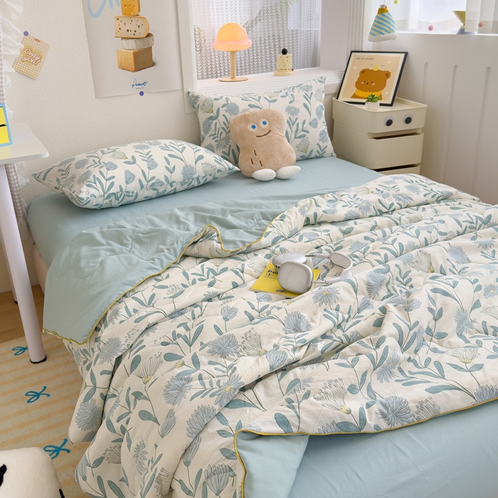 91家纺网 家纺一手货源 找家纺 老帅2025A类水洗双层纱夏被夏凉被空调被被芯直播爆款（有买家秀）绿风铃