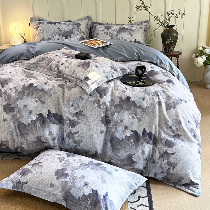 91家纺网 家纺一手货源 找家纺 梧桐树 2025新款100%全棉60S长绒棉套件 S31半岛花茶