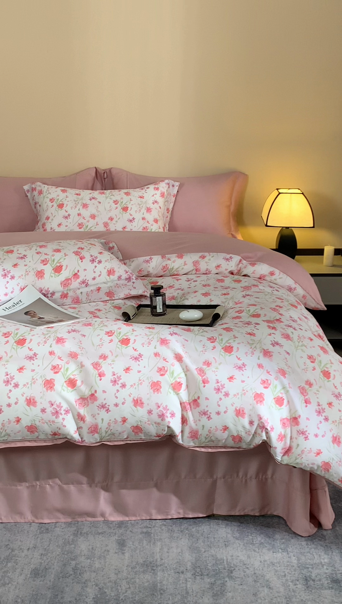 91家纺网 家纺一手货源 找家纺 顾家家居 2025新款莱塞尔数码印花四件套 夜茉莉