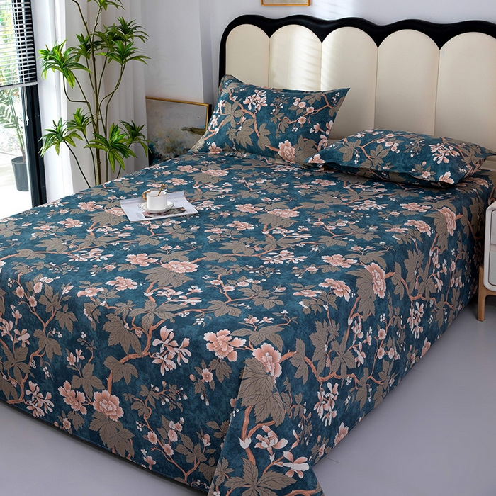 91家纺网 家纺一手货源 找家纺 帛洵2025新款原棉老粗布床单 静夜花开