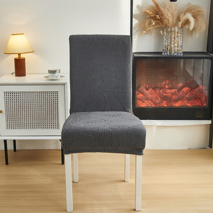 91家纺网 家纺一手货源 找家纺 逐日沙发套 2025新款提花绒椅套-叶沙 深灰