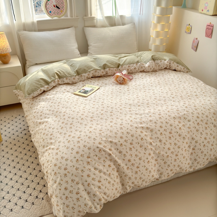 91家纺网 家纺一手货源 找家纺 清雅福 2025全棉13372小清新四件套和单被套早春系列第二批--单被套 秋雨花恋