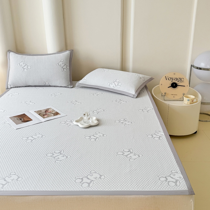 91家纺网 家纺一手货源 找家纺 小萌虎 2025新款冰豆豆凉席 凉席款 灰色