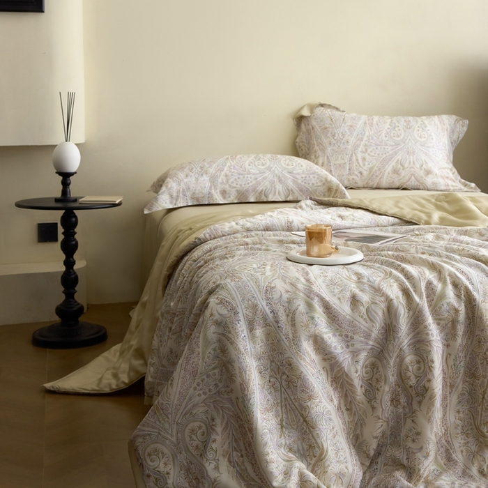 91家纺网 家纺一手货源 找家纺 黛舒家居 2025新款天丝印花夏被四件套 莉格西塔