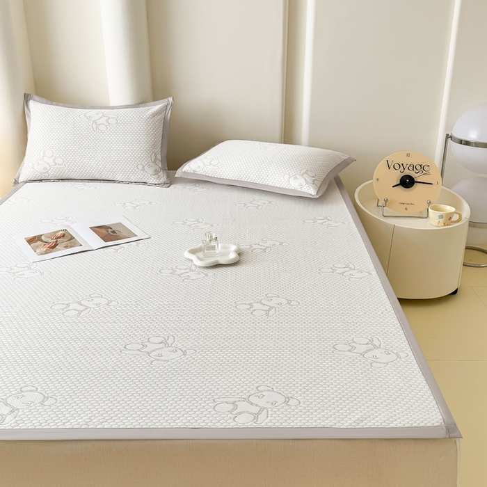 91家纺网 家纺一手货源 找家纺 小萌虎 2025新款冰豆豆凉席 凉席款 咖色