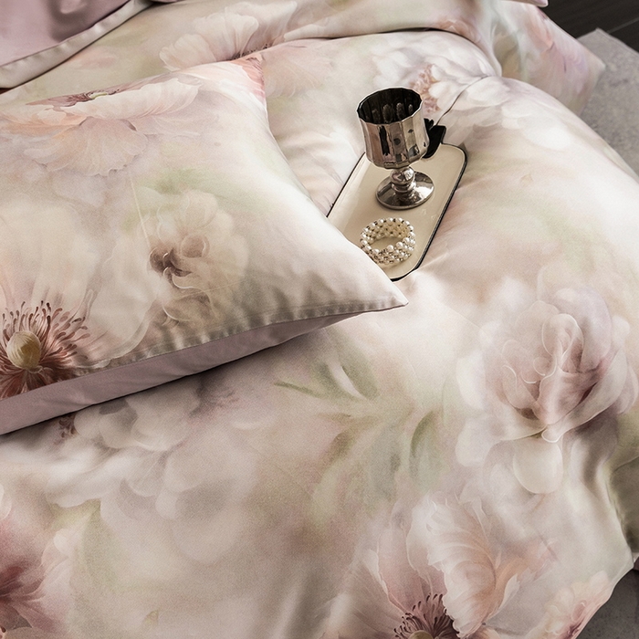 91家纺网 家纺一手货源 找家纺 立奥被业 2025新款60S数码印花四件套四件套 微澜-紫