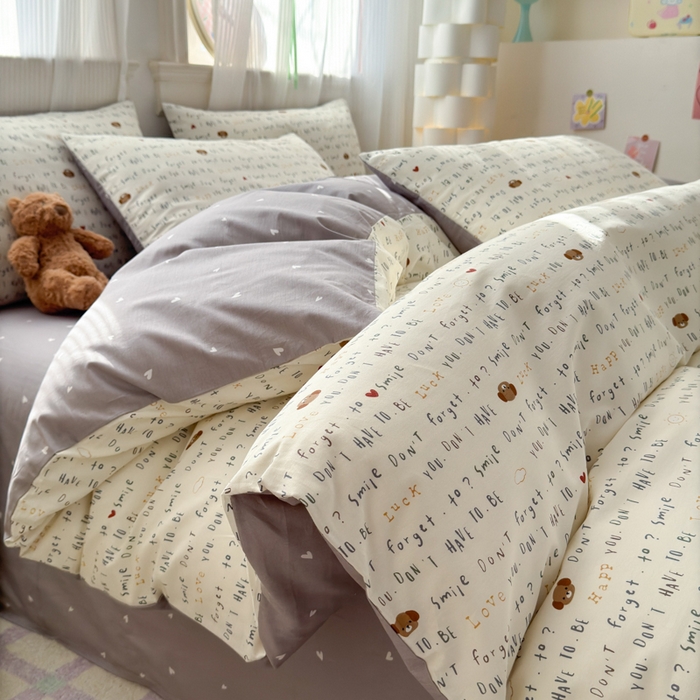 91家纺网 家纺一手货源 找家纺 清雅福 2025全棉13372小清新四件套和单被套早春系列第二批--单枕套 甜心奶泡