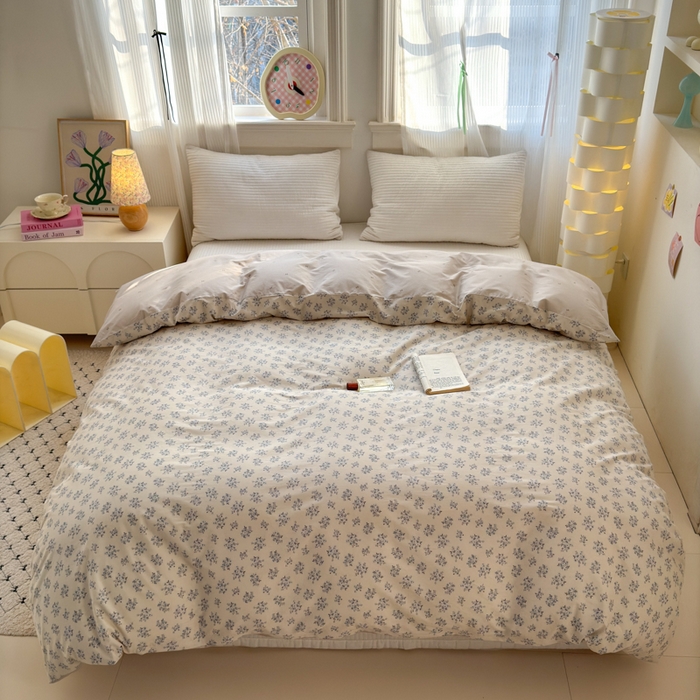 91家纺网 家纺一手货源 找家纺 清雅福 2025全棉13372小清新四件套和单被套早春系列第二批--单被套 芭莎夫人