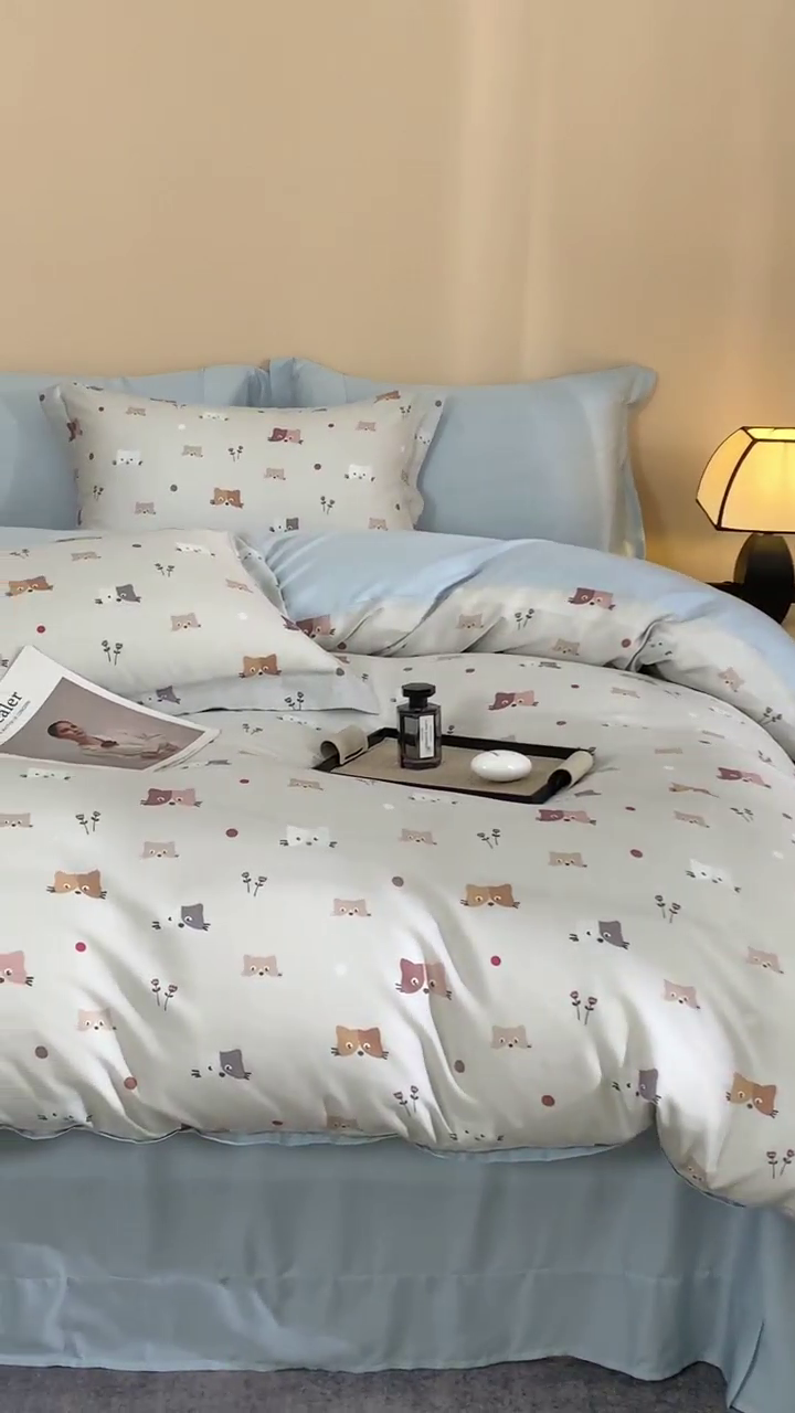 91家纺网 家纺一手货源 找家纺 顾家家居 2025新款莱塞尔数码印花四件套 瑞琦