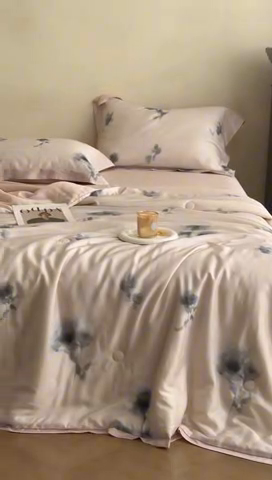 91家纺网 家纺一手货源 找家纺 黛舒家居 2025新款天丝印花夏被四件套 风栖