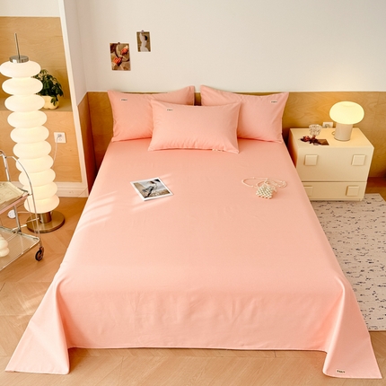 眠博士2025新款全棉老粗布床单 老粗布床单-月光粉