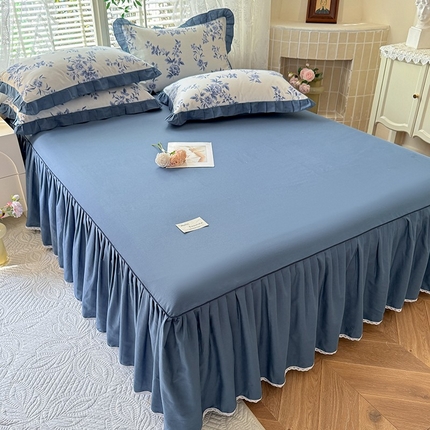 91家纺网 家纺一手货源 找家纺 （总）美达家纺 2025新款全棉纯色单床裙