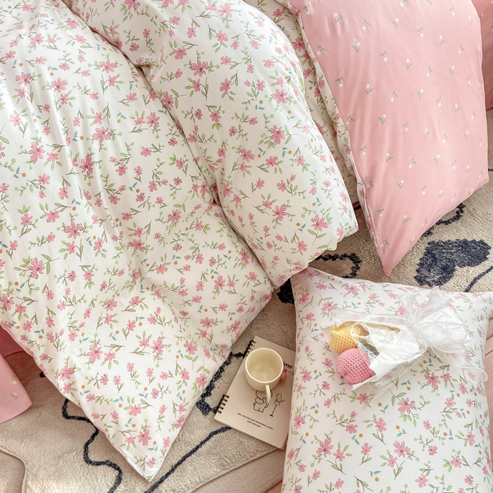 91家纺网 家纺一手货源 找家纺 帅露家纺 2025开春新品全棉喷气13070小清新印花纯棉全棉四件套 点点