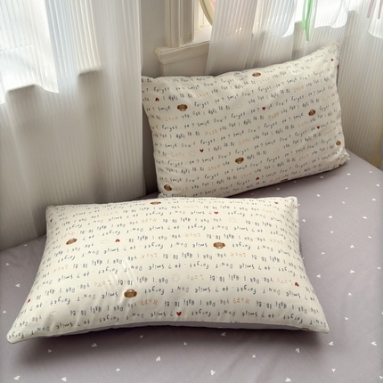 清雅福 2025全棉13372小清新四件套和单被套早春系列第二批--单枕套 甜心奶泡