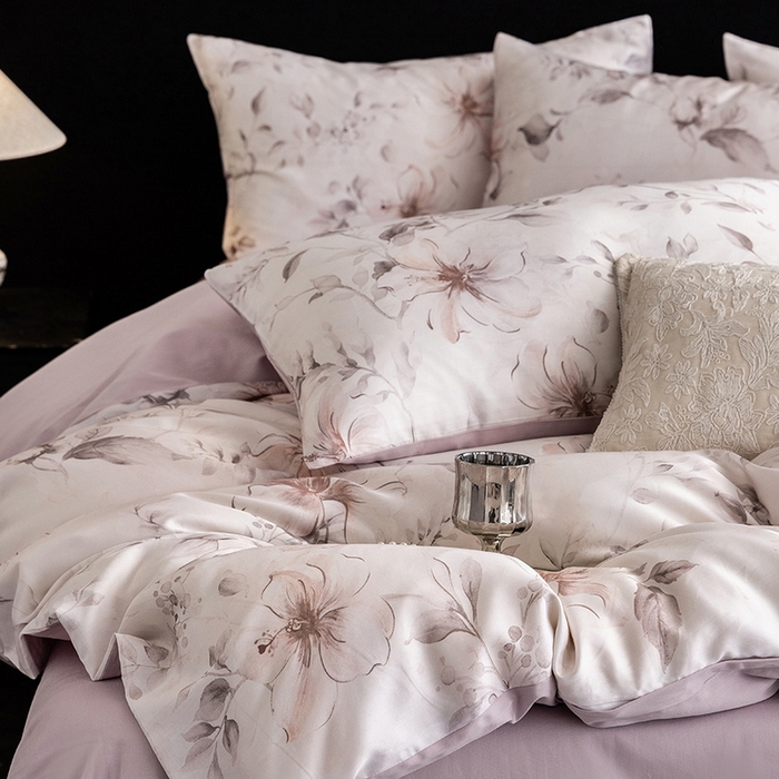 91家纺网 家纺一手货源 找家纺 立奥被业 2025新款60S数码印花四件套四件套 梵希-紫