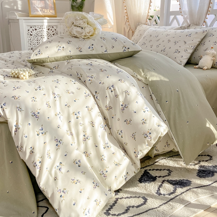 91家纺网 家纺一手货源 找家纺 帅露家纺 2025开春新品全棉喷气13070小清新印花纯棉全棉四件套 扶摇