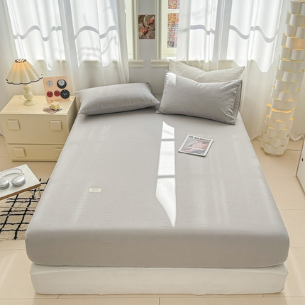 眠博士2025新款 全棉双层纱 单床笠 双层纱床笠-暮色灰