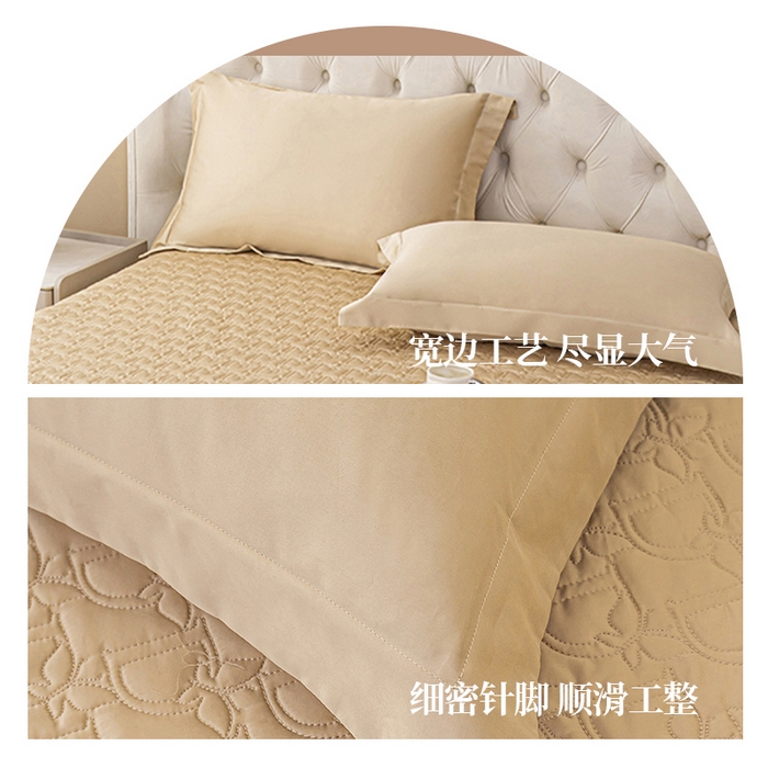 91家纺网 家纺一手货源 找家纺 金喜2025新款100支全棉枕套宽边工艺100S长绒棉枕头套-莫兰迪色系 迷雾金