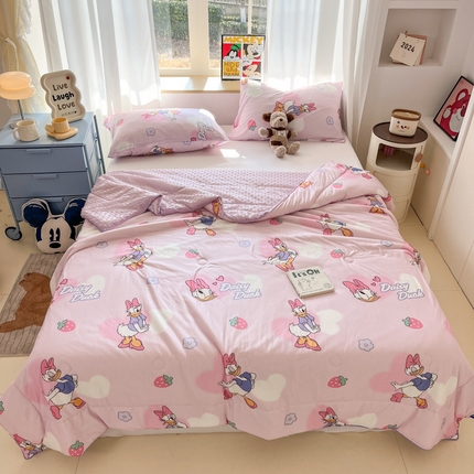 91家纺网 家纺一手货源 找家纺 （总）木堇家居 2025新款迪士尼凉感豆豆针织棉大豆夏被