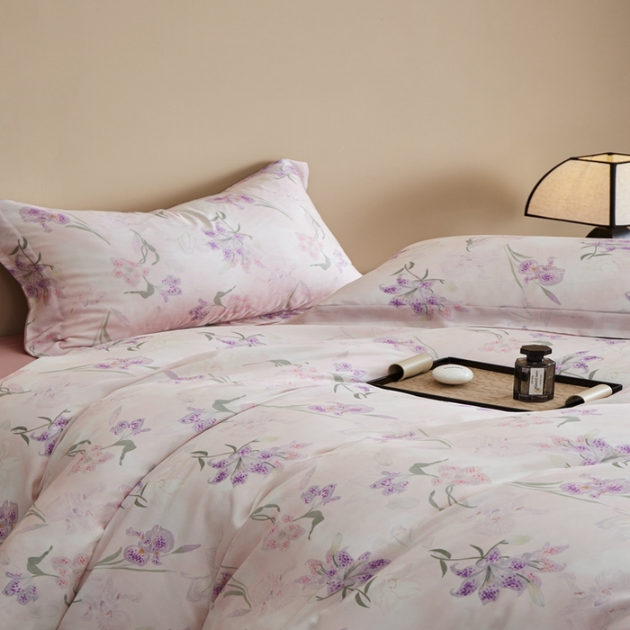 91家纺网 家纺一手货源 找家纺 顾家家居 2025新款莱塞尔数码印花四件套 茹伊