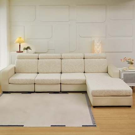 逐日沙发套 2025提花沙发笠-古罗 米白