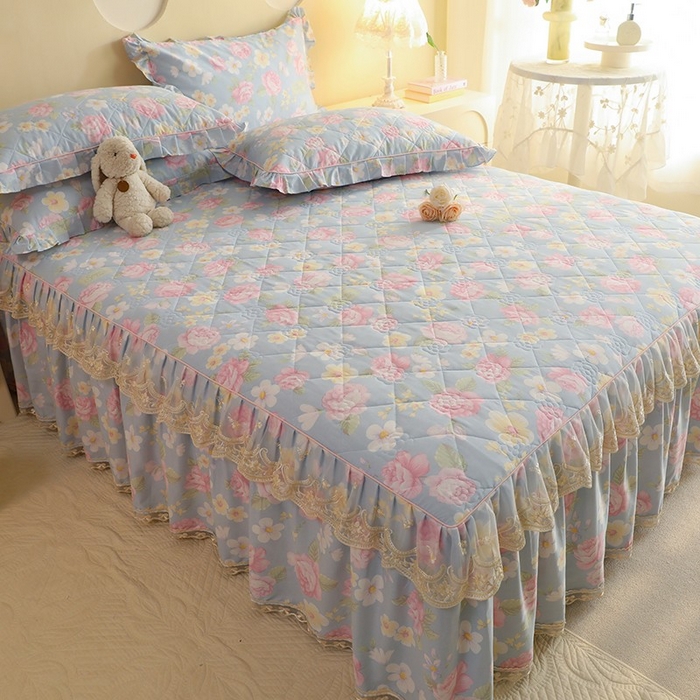 91家纺网 家纺一手货源 找家纺 （总）美达家纺 2025新款全棉印花夹棉床裙