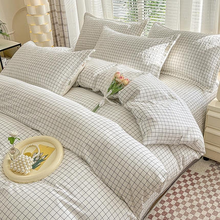 91家纺网 家纺一手货源 找家纺 （总）梦精灵家纺 2025新款直角40支全棉印花床盖四件套纯棉被套枕套