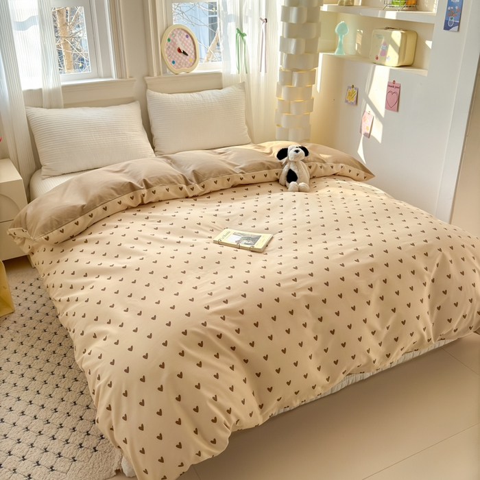 91家纺网 家纺一手货源 找家纺 清雅福 2025全棉13372小清新四件套和单被套早春系列第二批--单被套 心甜