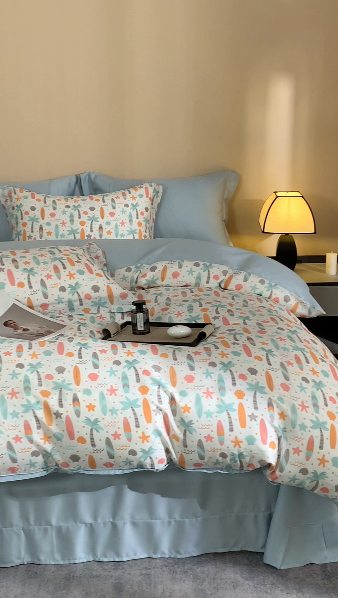 91家纺网 家纺一手货源 找家纺 顾家家居 2025新款莱塞尔数码印花四件套 慕夏