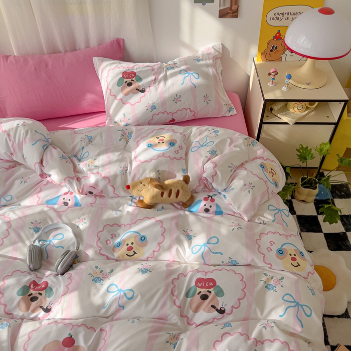 91家纺网 家纺一手货源 找家纺 仟人梦 2025新款水洗棉印花四件套 绮丽花城