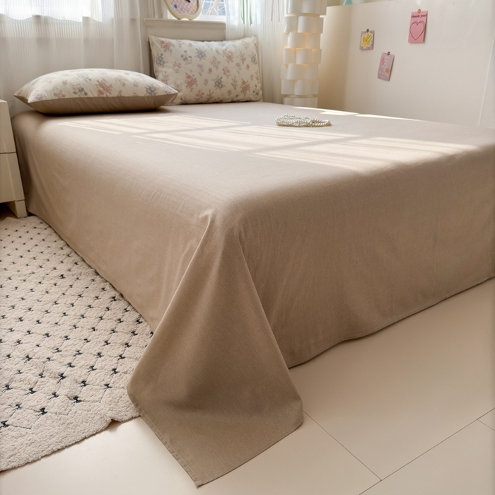 91家纺网 家纺一手货源 找家纺 清雅福 2025全棉13372小清新四件套和单被套早春系列第二批--单枕套 夜伴花香·米