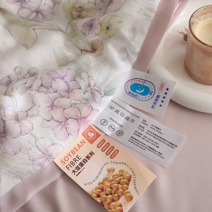 91家纺网 家纺一手货源 找家纺 黛舒家居 2025新款天丝印花夏被四件套 繁花枝恋