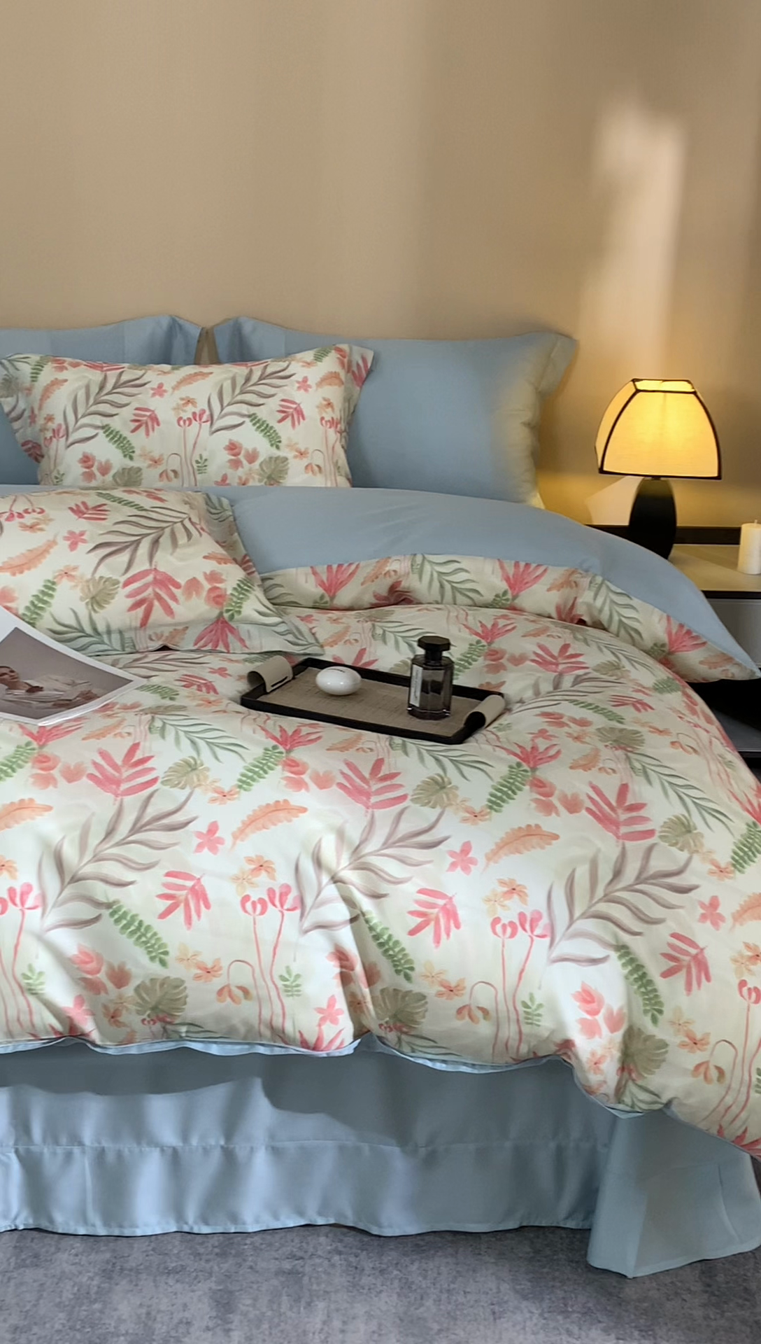 91家纺网 家纺一手货源 找家纺 顾家家居 2025新款莱塞尔数码印花四件套 素瑾