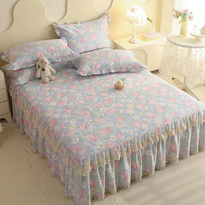 91家纺网 家纺一手货源 找家纺 （总）美达家纺 2025新款全棉印花夹棉床裙