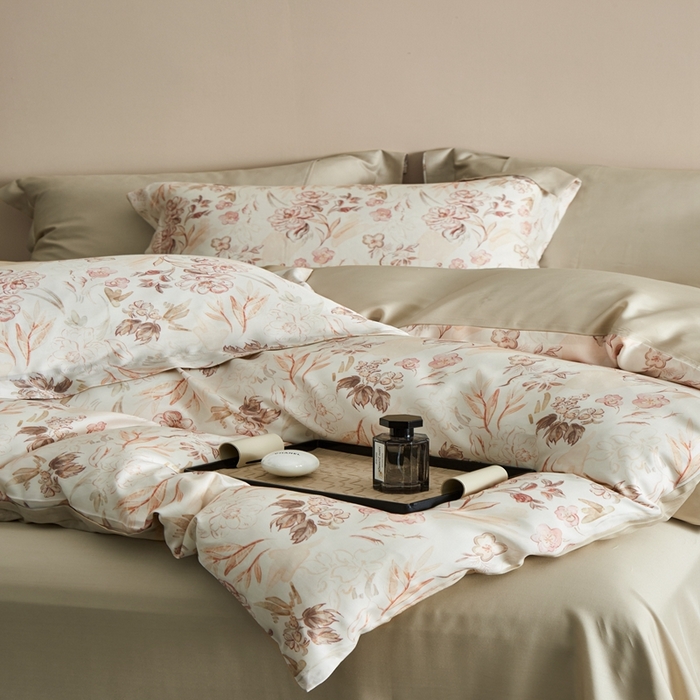 91家纺网 家纺一手货源 找家纺 顾家家居 2026新款莱塞尔数码印花四件套 蒙田