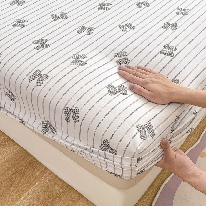 91家纺网 家纺一手货源 找家纺 芷凡家纺 2025新款水洗云朵棉印花床笠 蝴蝶梦