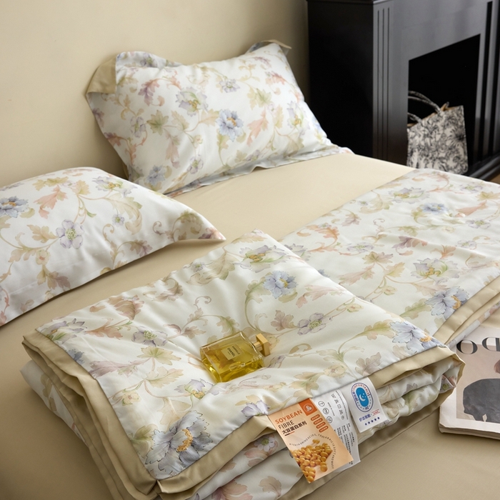 91家纺网 家纺一手货源 找家纺 黛舒家居 2025新款天丝印花夏被四件套 樱岛春漫