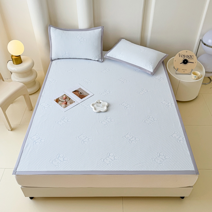 91家纺网 家纺一手货源 找家纺 小萌虎 2025新款冰豆豆凉席 凉席款 浅蓝