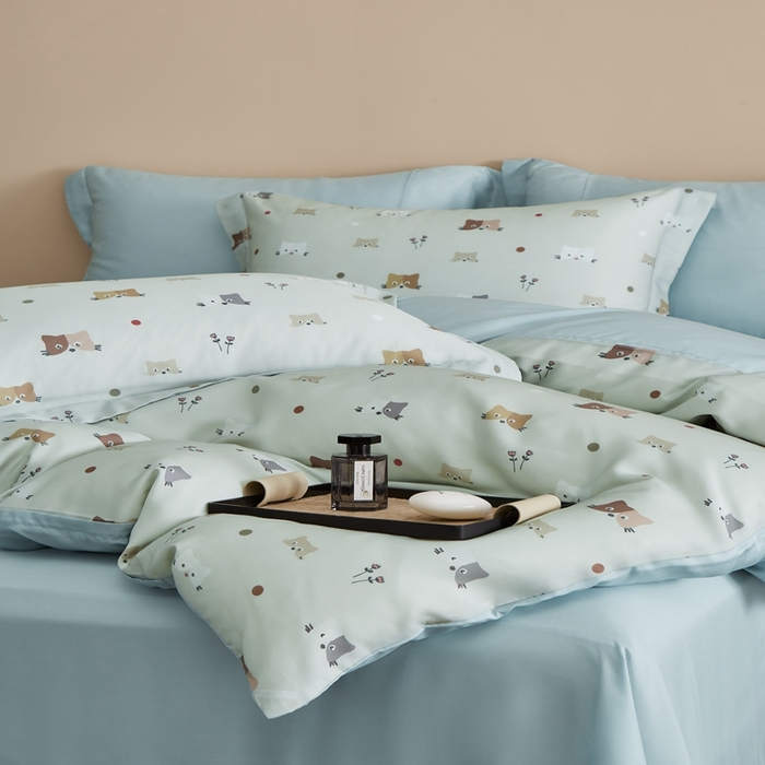 91家纺网 家纺一手货源 找家纺 顾家家居 2025新款莱塞尔数码印花四件套 瑞琦