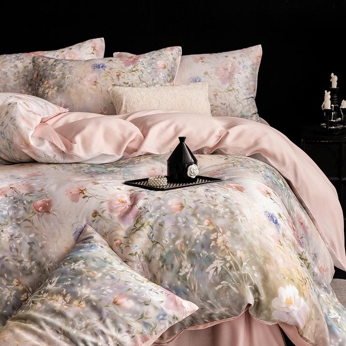 91家纺网 家纺一手货源 找家纺 （总）立奥被业 2025年新款100%兰精天丝四件套天丝数码印花四件套