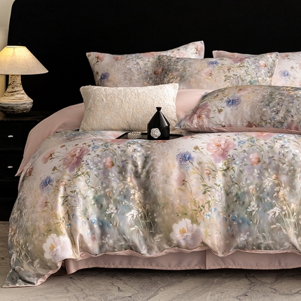 91家纺网 家纺一手货源 找家纺 （总）立奥被业 2025年新款100%兰精天丝四件套天丝数码印花四件套